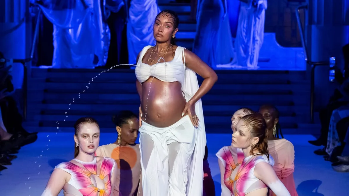 Leigh-Anne Pinnock desfila grávida com top que libertou "leite"